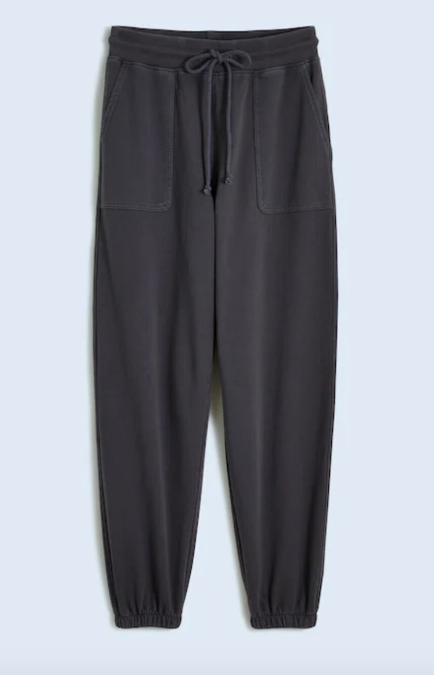 Madewell Terry Classic Drawstring Joggers Black Coal Gray Sweatpants XL NP924